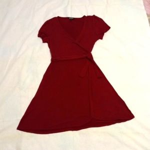 Express pink wrap dress size s